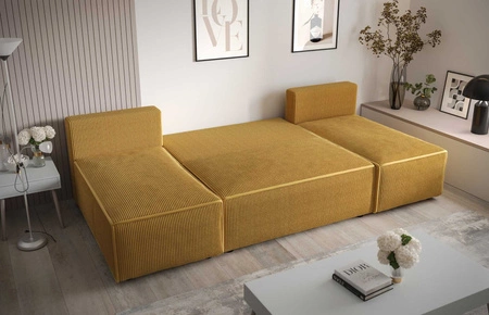 Rohová sedací souprava s funkcí spaní Brandon U Indická růžová nádoba na lůžkoviny trojrozměrná tkanina s výraznými pruhy