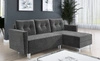 Rohová sedací souprava s funkcí spaní Telsze šedá univerzální elegantní rohová sedací souprava ve skandinávském tvaru velký prostor na lůžkoviny