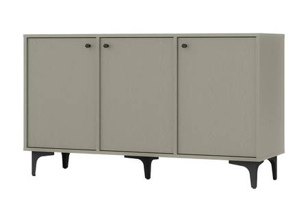 Kioto I 125 cm eukalyptus minimalistický tvar ideální komoda do ložnice obývacího pokoje nebo pokoje pro mládež černé doplňky