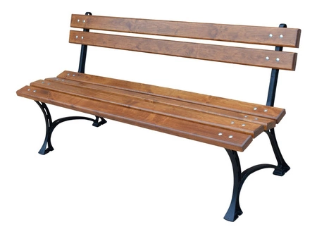 Zahradní lavice 150 cm FIEM-01-LKBP-150 královská litina s opěradlem z lakované olše