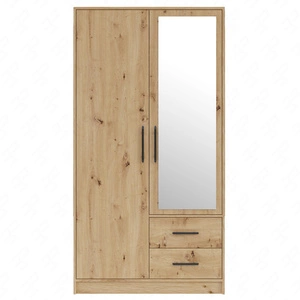 Zrcadlová skříňka Caspe 100 cm dub řemeslný moderní design povrchová úprava ABS a černé úchytky