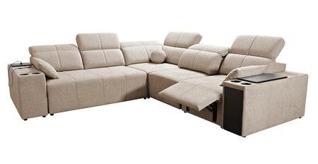 Rohová sedací souprava s funkcí spaní Tesalia III Lux šedý jasan pravá rohová sedací souprava s výsuvnou podnožkou Posuvná funkce opěradla