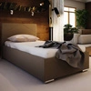 Čalouněná postel Hernani 90x200 tmavě béžová s čelem v moderním stylu ideální do pokoje pro mladé nebo malé ložnice