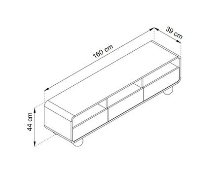 RTV skříňka Bion 160 cm béžová stylová TV skříňka v originálním stylu zaobleného tvaru designové kulovité nohy