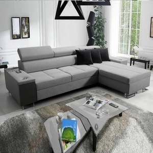 Rohová sedací souprava s funkcí spaní Dafni šedá pravostranný výplet pohodlí a funkčnost pro každodenní relaxaci