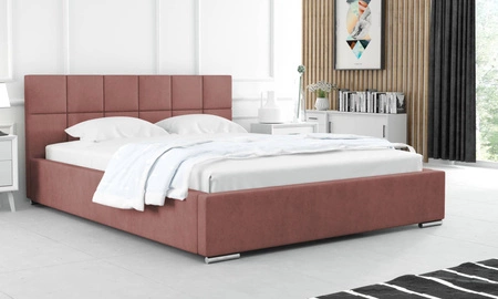 Čalouněná postel Costa 140x200 losos Stylová postel s úložným prostorem na lůžkoviny Pohodlný podhlavník zaujme svým elegantním designem