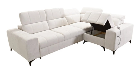 Penejos II rohová pohovka s funkcí spaní šedý jasan pravá rohová pohovka pohodlí pro každodenní lenošení nádoba na lůžkoviny