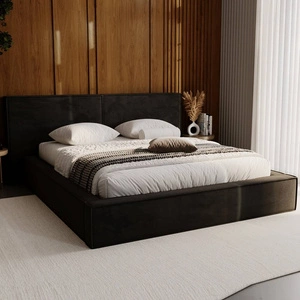 Čalouněná postel Palise 180x200 černá stylová postel s úložným prostorem na lůžkoviny pohodlný podhlavník zaujme svým elegantním designem