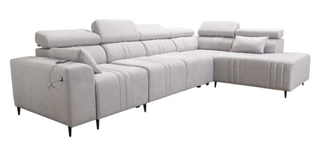 Rohová sedací souprava s funkcí spaní Castel XI modrá pravá strana pohodlná rohová sedací souprava s úložným prostorem na lůžkoviny odolná tkanina