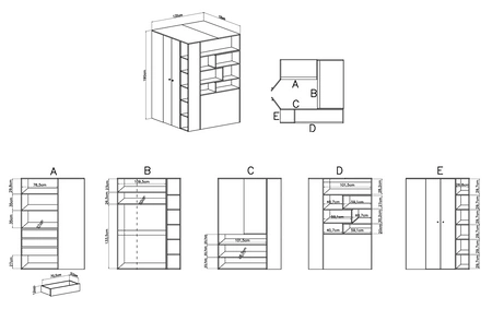 Nábytková sestava Epsilon bílá / beton ideální do dětského pokoje nebo pokoje pro mladé v módním stylu