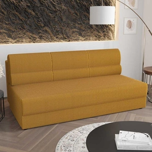Fogu rozkládací pohovka medová jednoduchá forma pohovky v moderním designu manšestrové čalounění látkové nádoby na lůžkoviny