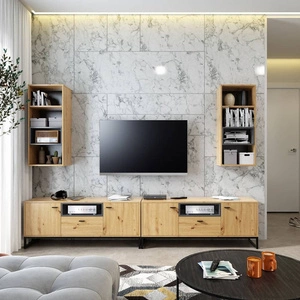 Nástěnná skříňka Olier dub řemeslník moderní design nástěnná skříňka s kovovým rámem nástěnná skříňka v průmyslovém a půdním stylu