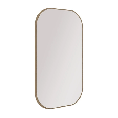Závěsné zrcadlo Ovalio 68 cm dub cremona funkční doplněk k toaletnímu stolku a šatní skříni zrcadlo neobvyklého tvaru
