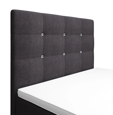 Kontinentální postel Kansas 100x200 grafit v moderním skandinávském stylu s čalouněným čelem a nohama