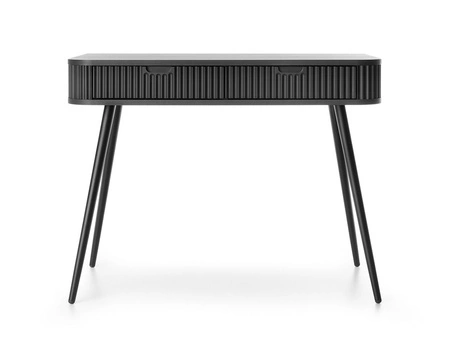 Nábytková sestava Zoya černá moderní designová nástěnná skříňka do obývacího pokoje nebo zasedací místnosti zaoblený tvar nábytkových dílů vlnitá čela