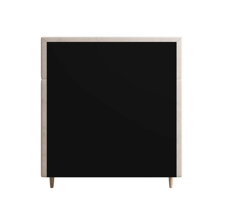 Kontinentální postel Bing 120x200 béžová v moderním skandinávském stylu s čalouněným čelem postele s úložným boxem