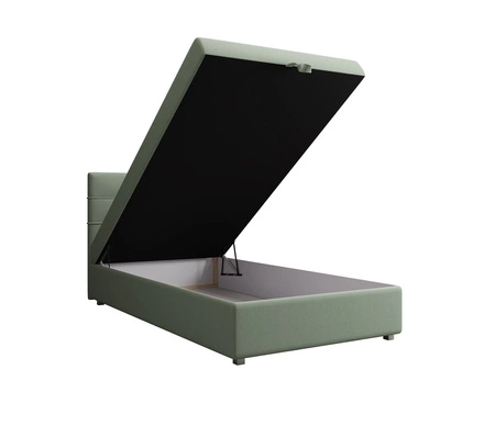 Kontinentální postel Fresno 90x200 mint moderní skandinávský styl s čalouněným čelem postel s úložným boxem