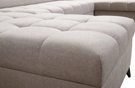 Rohová pohovka s funkcí spaní Bolmso VIII béžová levá Elegantní a pohodlná rohová pohovka se zásuvkou ideální do prostorných interiérů