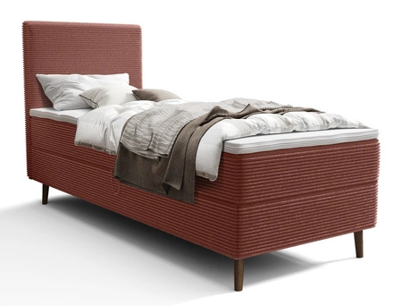 Kontinentální postel Totti 90x200 Indická růžová stylová postel s úložným prostorem trojrozměrná tkanina s výraznými pruhy