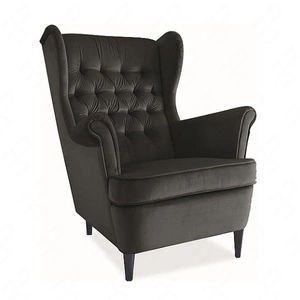 Křeslo Ushak Harry černý odolné proti natahování a poškrábání pohodlné při relaxaci