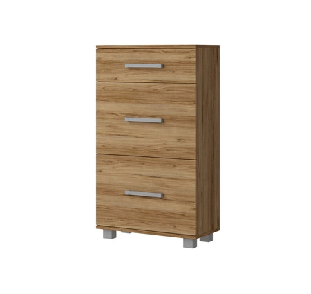Skříňka na boty Maximus 55 cm dub catania moderní design skříňky se zásuvkou na válečkových pojezdech hrany skříňky jsou povrchově upraveny speciální dýhou