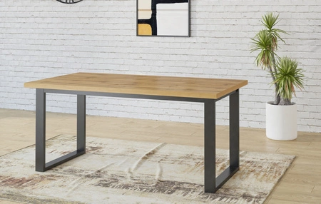 Rozkládací stůl Halle 90x170-220 cm dub wotan moderní tvar skvělý do jídelny a obývacího pokoje