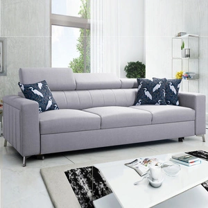 Pohovka s funkcí spaní Savona šedý jasan pohodlná pohovka do obývacího pokoje poskytuje pohodlí při odpočinku nastavitelné opěrky hlavy