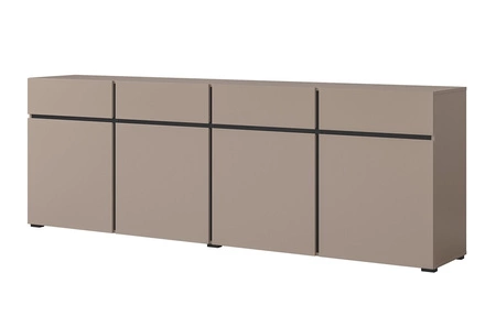 Komoda Cross 225 cm tmavě béžová jednoduchý tvar v moderním designu ideální komoda do obývacího pokoje geometrický tvar