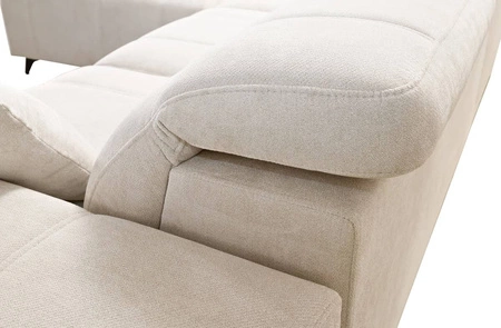 Rohová sedací souprava s funkcí spaní Penejos IX losos levá stylová rohová sedací souprava s kontejnery na lůžkoviny pohodlné nastavitelné opěrky hlavy