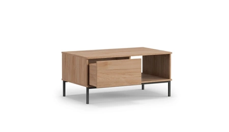 Nábytková sestava Tutti černá jednoduchá forma nástěnné skříňky na kovovém černém podstavci bezúchytkový systém otevírání push to open