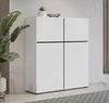 Vysoká komoda Cross 119 cm bílá moderní design ideální komoda do obývacího pokoje ložnice nebo kanceláře jednoduchá forma