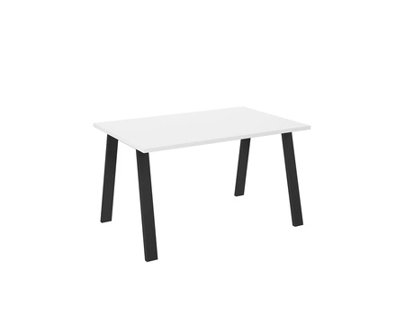 Stůl Malden 138x90 cm bílá / černá jednoduchá forma nábytku obohacená o stylové černé nohy v loftovém stylu odolné proti rozlití desky