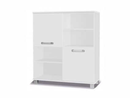 Komoda Maximus 100 cm v bílé barvě v moderním designu, hrany jsou opatřeny speciální dýhou ABS