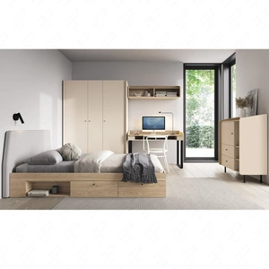 Nábytková sestava Olivio béžový písek / olejovaný dub ideální do dětského pokoje nebo pokoje pro mladé v módním stylu