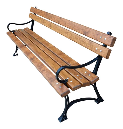 Zahradní lavice 150 cm FIEM-02-LKZP-150 královská litina s opěradlem z lakované olše