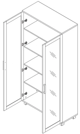 Maximus 100 cm široká vitrína dub catania moderní design hrany zdobené speciální dýhou prvky z tvrzeného bezpečnostního skla