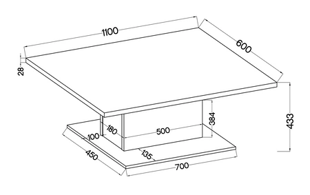 Konferenční stolek Andover dub artisan moderní designový nábytek s deskou odolnou proti polití