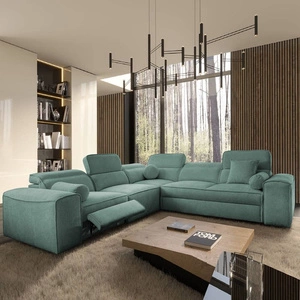 Rohová sedačka s funkcí spaní Viano III Lux patina levá moderní rohová sedačka do obývacího pokoje s výsuvnou podnožkou kontejner na ložní prádlo