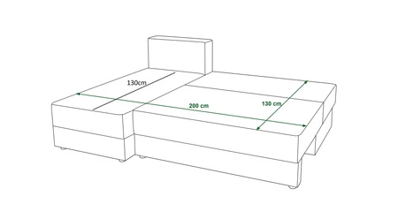 Rohová sedací souprava s funkcí spaní Fogu šedý jasan levá rohová sedací souprava s jednoduchým designem potažená manšestrovou látkovou nádobou na lůžkoviny