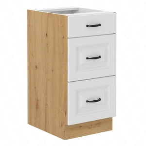 Kuchyňská skříňka stojící se zásuvkami Scandi 40 D 3S BB skříňka odolná páře vysoké teplotě a rozlité tekutině