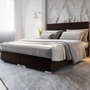 Hnědá kontinentální postel Fargo 180x200 v moderním skandinávském stylu s výrazným čelem