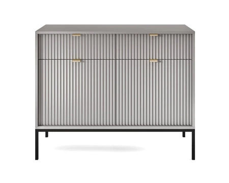 Šedá zásuvková komoda Lovro 104 cm Moderní design potěší milovníky osobitých interiérů