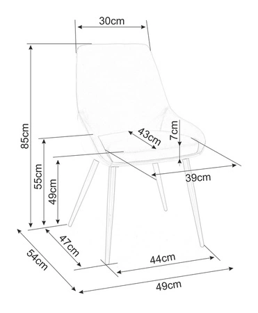 Čalouněná židle Cobe olivově zelené moderní a funkční jídelní židle s kovovými nohami