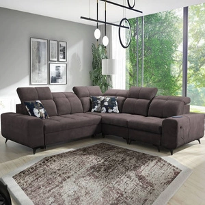 Rohová sedací souprava s funkcí spaní Buffalo III hnědá pravý roh pohodlná s estetickou úpravou s kontejnery na lůžkoviny