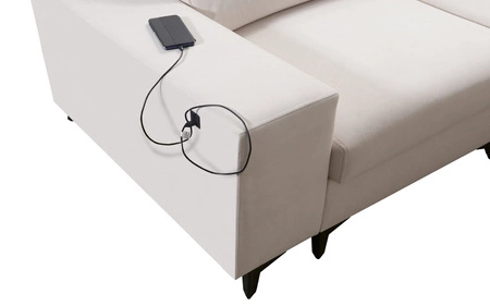 Kelly Sleek VIII rohová sedačka na spaní Arktická modrá pravá strana Stylová rohová sedačka do obývacího pokoje poskytuje pohodlí při relaxaci