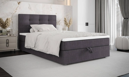 Kontinentální postel Flint 100x200 grafit v moderním skandinávském stylu s čalouněným čelem postele s úložným boxem
