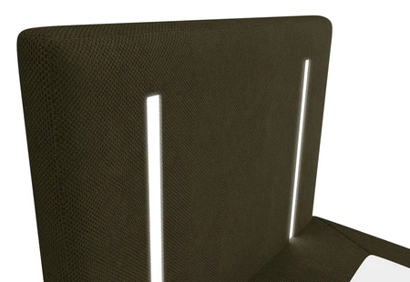 Kontinentální postel Norco 80x200 zelená stylová postel s úložným boxem osvětlení v čele postele dodává jedinečný nádech