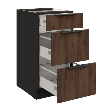 Brianza rohová sestava kuchyňského nábytku 310x250 cm kovové hrany úchytek skříňky vypadají skvěle v moderních interiérech