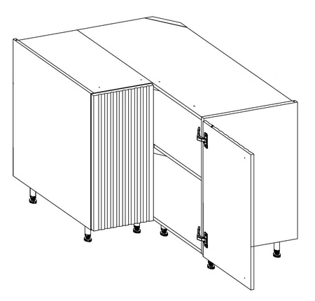 Rohová kuchyňská skříňka Style 89x89 DN 1F BB skříň odolná proti páře vysoké teplotě a rozlité kapalině