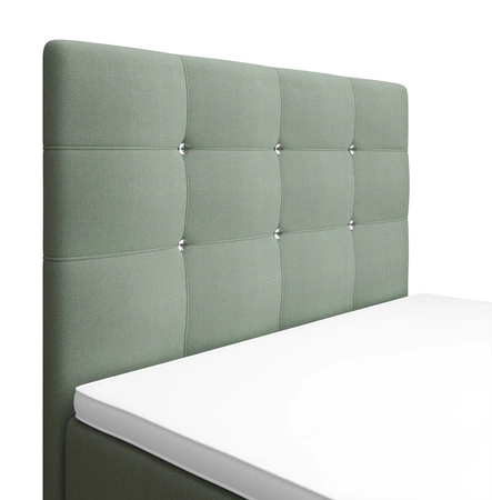 Kontinentální postel Kansas 120x200 v mátové barvě v moderním skandinávském stylu s čalouněným čelem a nohama
